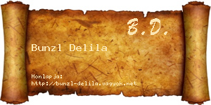 Bunzl Delila névjegykártya